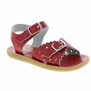 • Footmates • Girls Eco Ariel Sandal Red Scallop Size 12